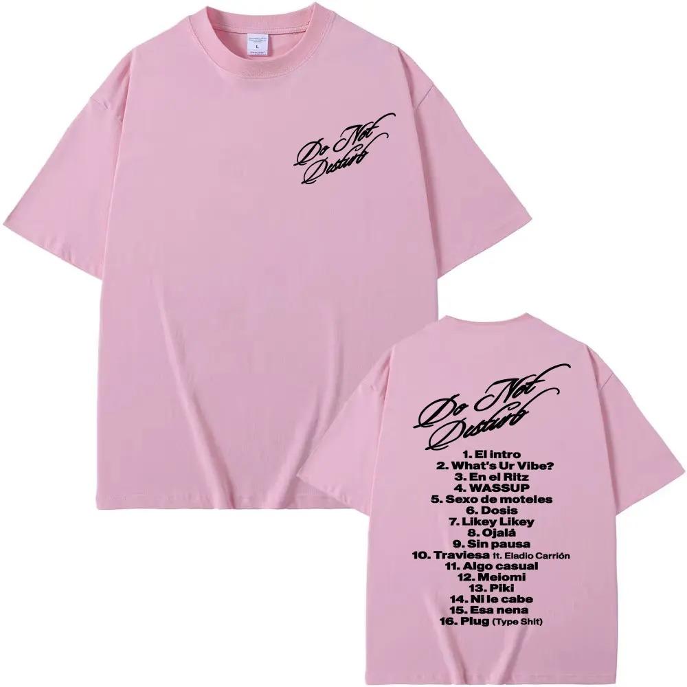 Do Not Disturb Album Tracklist Dual-Sided Minimal Script Oversized T-Shirt Casual Hip-Hop Streetwear Unisex Black T-shirt