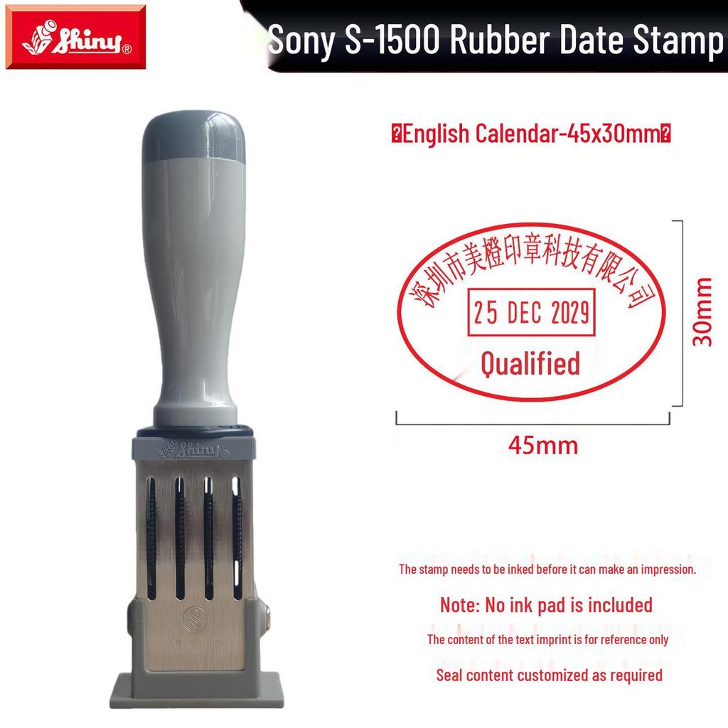 Adjustable Date & Custom Name Rubber Stamp - Shiny Dial, Personalized & Handmade Engraving