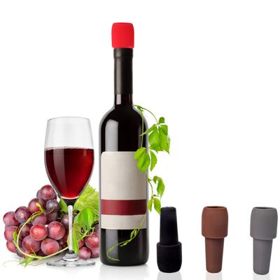 1/4Pcs Silicone Wine Stopper Leak-proof Reusable Red Wine Beer Champagne Bottle Sealer Saver Cork Kitchen Supplies