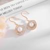 Natural Freshwater Pearl Geometric Earrings for Women Pendientes Micro Pave Cubic Zirconia Earring Designer Fashion Jewellery
