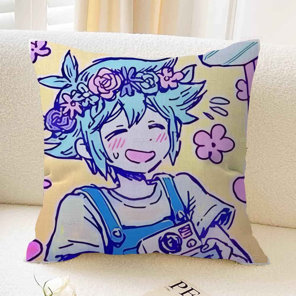 Hot Game Omori Cushion Cover Car Throw Pillow Case For Sofa Car Christmas Gift Xcm Xcm