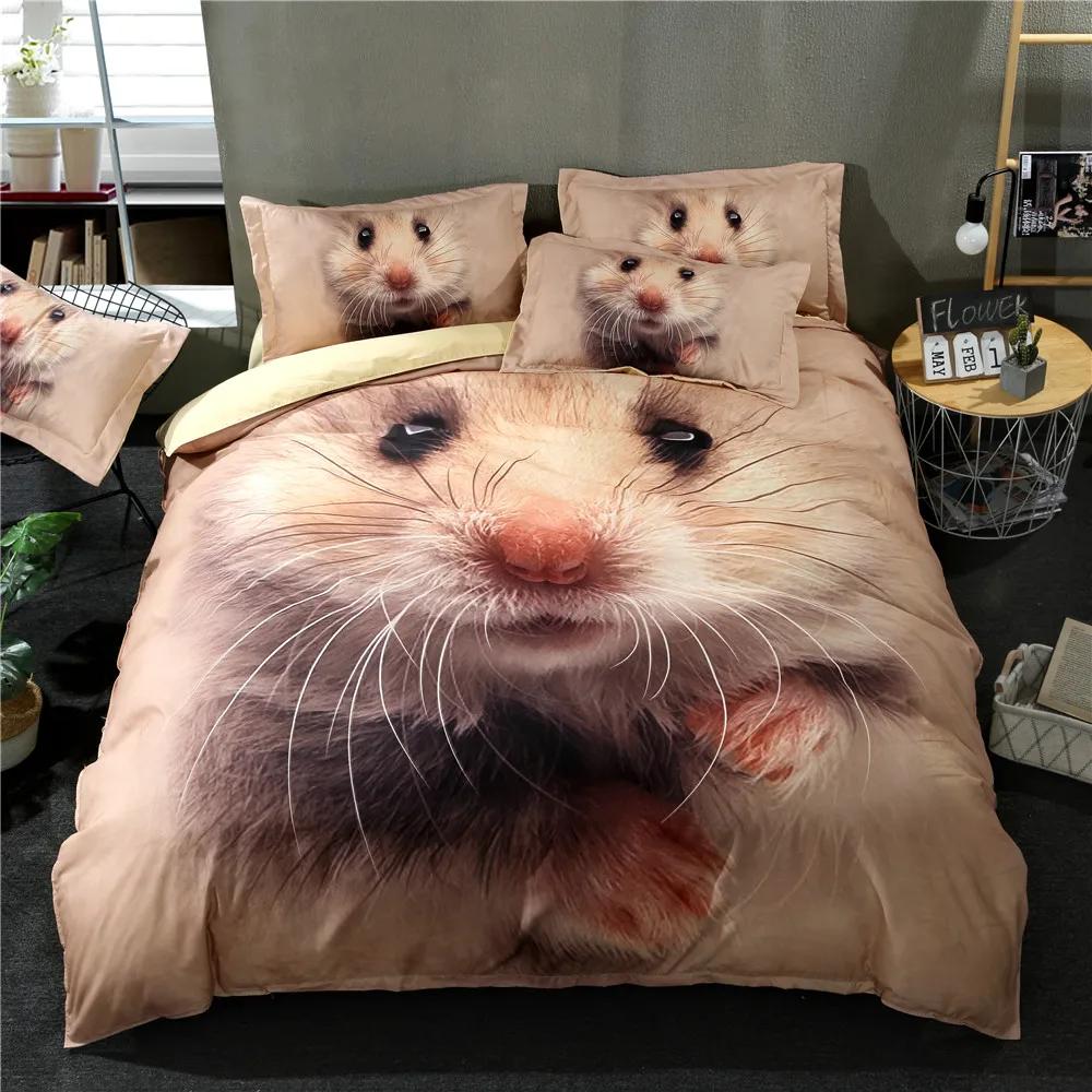 High Definition Print Comfortable Quilt Cover Bedclothes Home Textile 3d Anima Der,Wolf,Tiger Soft Comfortable Hot Beding Set Winter