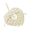 Boîte à bagues de mariage incrustée de Faux Rose en forme de cœur, support de rangement, coussin