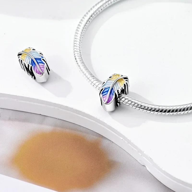 Colored Clasp Charms Shiny Pave Zircon Clip Charmsbeads Stopper Fitcopper Original Bracelet Women Gift Jewelry Making