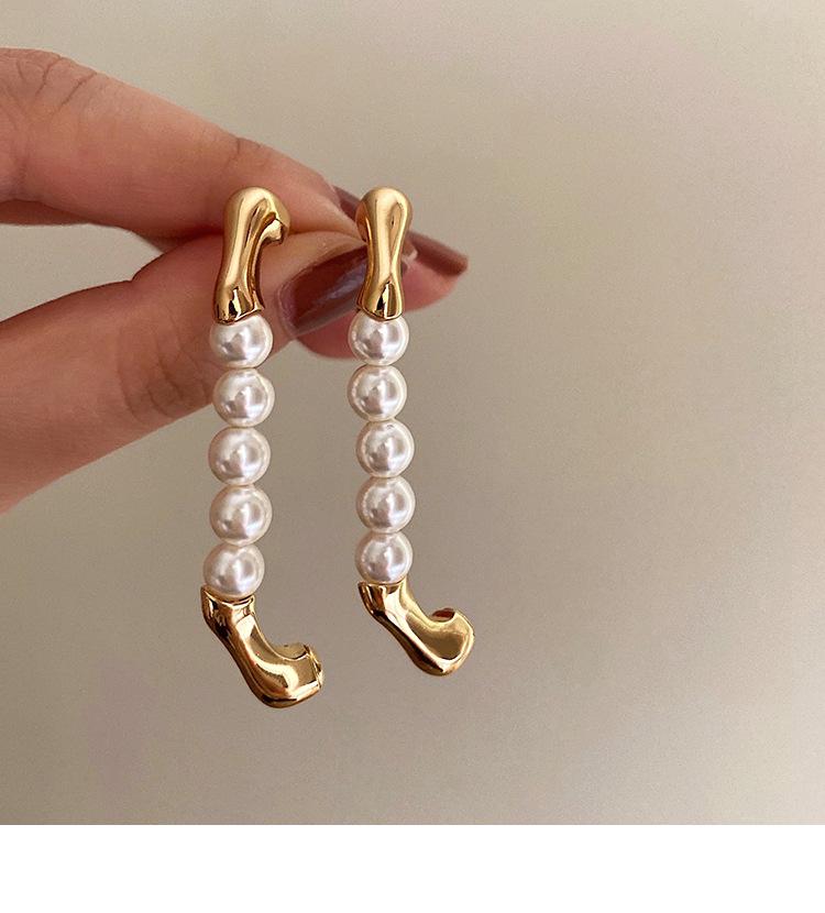 Elegant Retro French Pearl Earrings - Light Luxury Front and Back Wear Hoops for Gentle Fairy Style