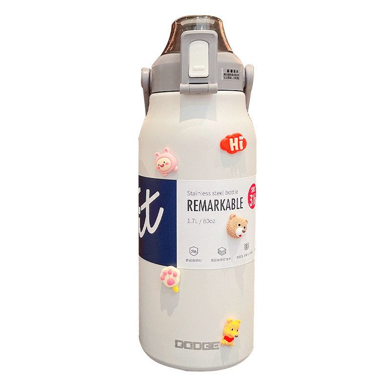 German Large Capacity Vacuum Cup Women Good-looking 316 Stainless Steel Straw Water Cup Big Belly Boys and Girls Kettle