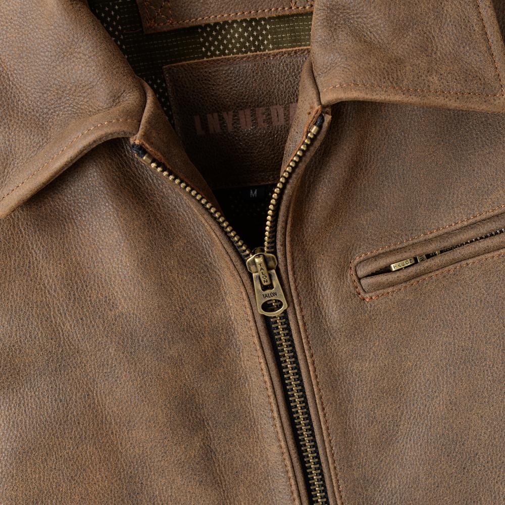 Classic 1930S Style Brown Uncoated Genuine Cow Men Leather Jacket Soft Slim Fit Men's Natural Cowhide Coat Autumn
