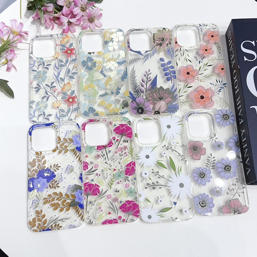 Anti-Fall Transparent Flower Case for iPhone 17 Pro