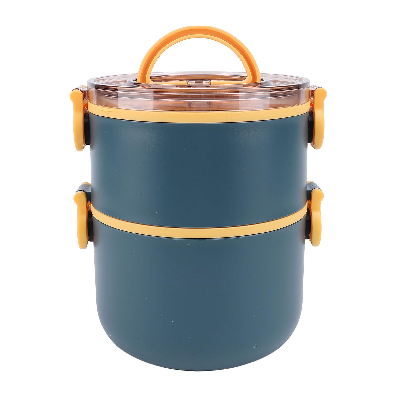 

Ланч-бокс 1,6 л Большой вместимости Двухслойный контейнер для еды Подходит для микроволновой печи Герметичный Портативный термос для еды