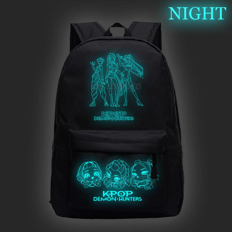 

Светящийся Рюкзак Demon Hunters KPop Demon Hunters Трансграничный Большой Вместимости Студенческий Школьный Рюкзак Повседневный Простой No Spec