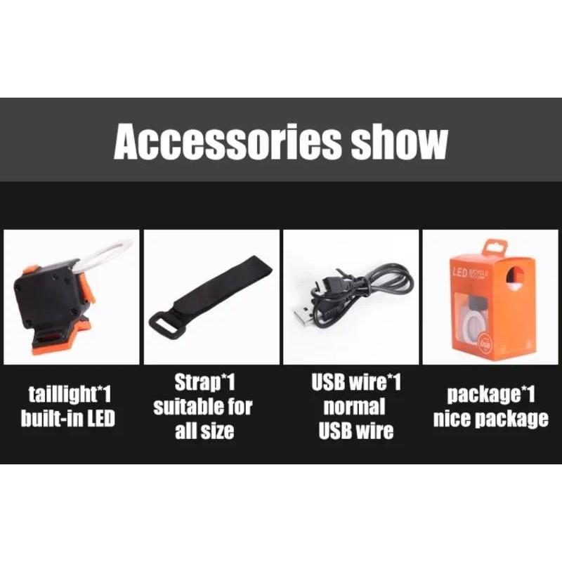 Bike Heart Shape Tail Light USB Rechargeable Bicycle Rear Lamp Waterproof Taillight 5 Mode