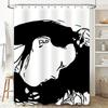 Modern Black Gold Personalized Bath Shower Curtain Custom Name Lettering Decor for Bathroom Accessories