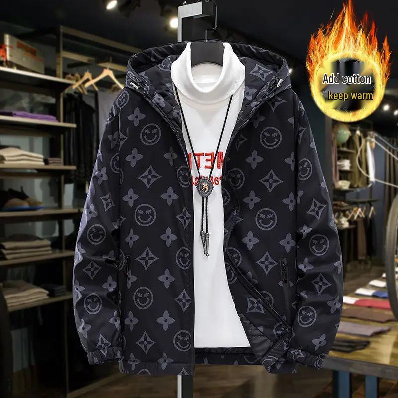 Europejska Modna Męska Kurtka Jacquard w Kratę ze Stójką - Koreański Styl Wiosenno-Jesienny Casualowy Top