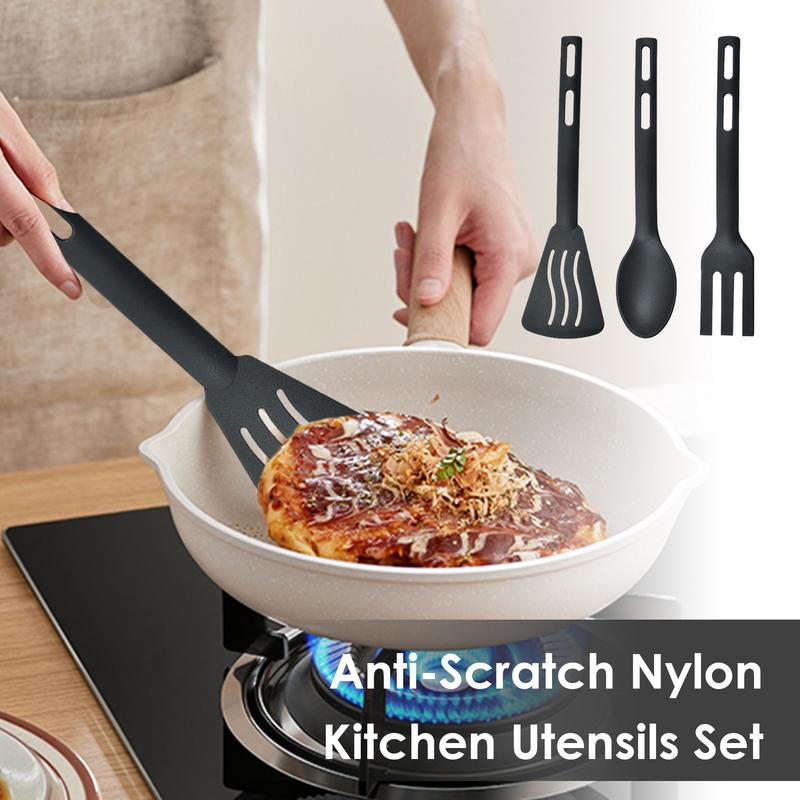 Cookware Utensils Set Nylon Cooking Spatula Set Sturdy Cutlery Kit Non-Stick Spatulas Heat-Resistant Cookware Accessories