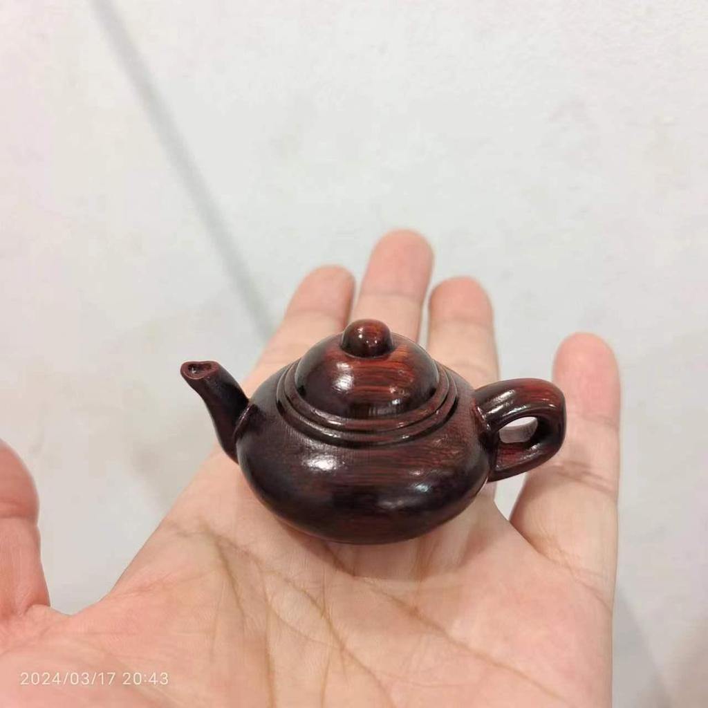 Sandalwood Pixiu Handheld Carved Pendant Ornament - Douyin Craft Gift