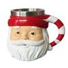 Festival Christmas Coffee Mugs Resin Christmas Santa Coffee Cup with Lid Holiday Theme Drinkware for Homes Office