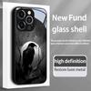Night Raven Bright Moon Pattern Tempered Glass Phone Case For iPhone 17 16 15 14 13 12 11 Pro Max 17 Air 7 8 Plus XR XS X Cover