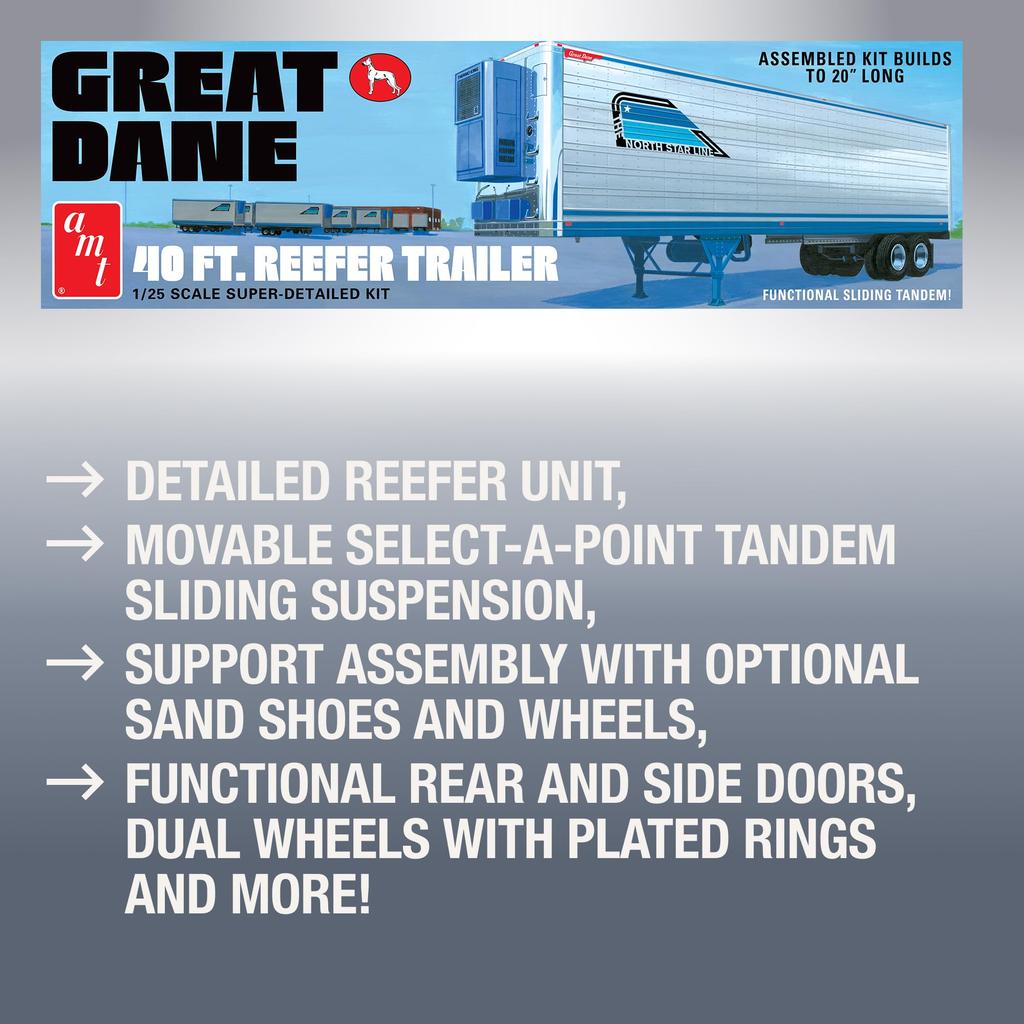 AMT Great Dane 40ft Reefer Trailer Plastic Model AMT1249 1/25