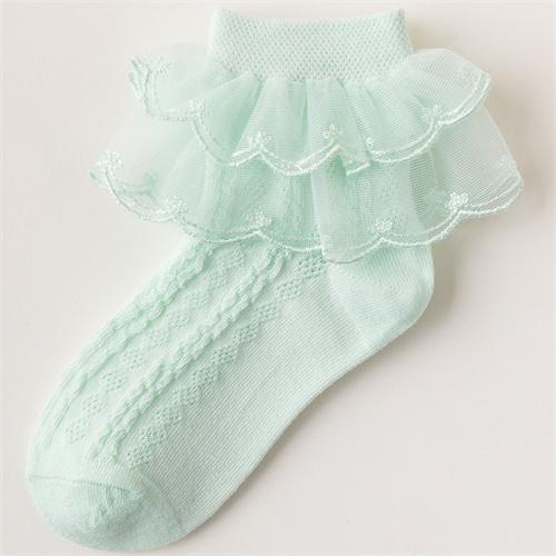 1-15Years Kids  Sprng Summer Baby Princess Socks For Girls  Solid Lace Cotton Soft Fashion Sweet Children's Socks
