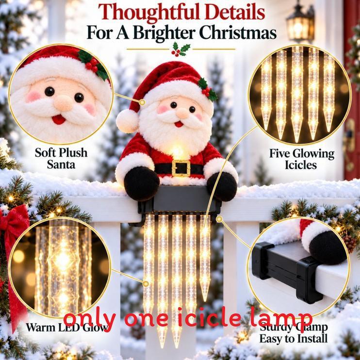 Winterglow Snowman Reindeer Solar Icicle Light Decor For Christmas Holiday Home Yard Scene