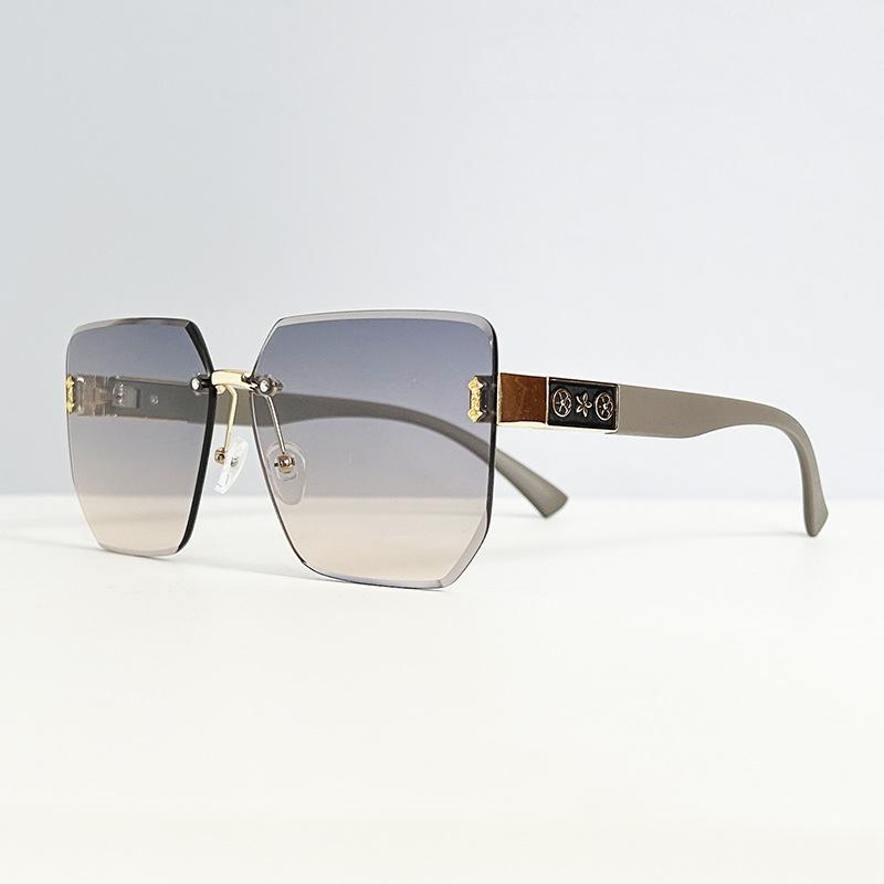 Frameless Trimmed Sunglasses, Fashionable And Simple Sunglasses, Women'S High-End Retro Square Sunglasses