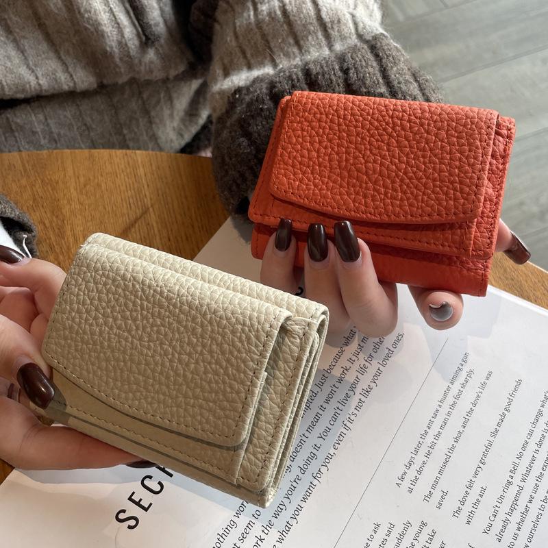 Women's Genuine Leather RFID Wallet & Coin Pouch - Compact Japanese Design