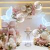 137pcs Vintage Pink Rose White Sand Latex Balloons Garland Arch Kit for Birthday Wedding Anniversary Party Home Decor Supplies
