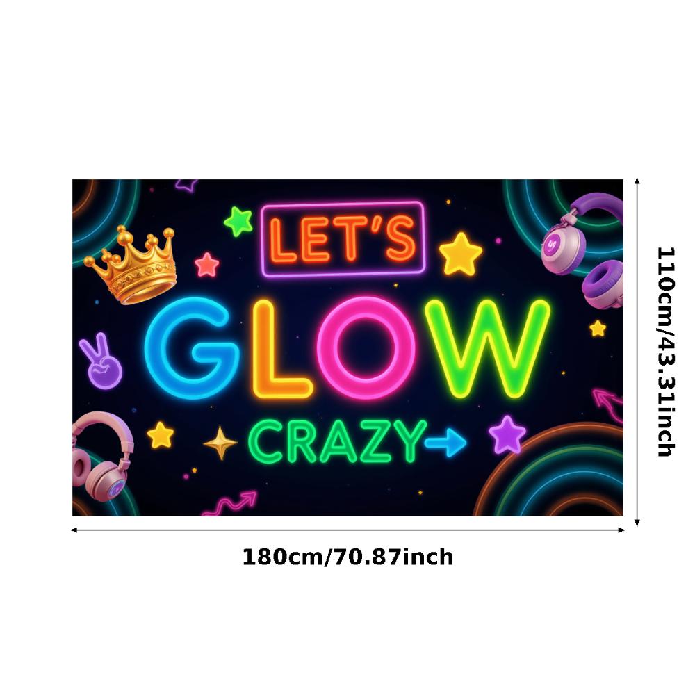 Neon Decoration Headphones Design Neon Party Banner Event Backdrop Party Prop Glow Party Banner For Night Event