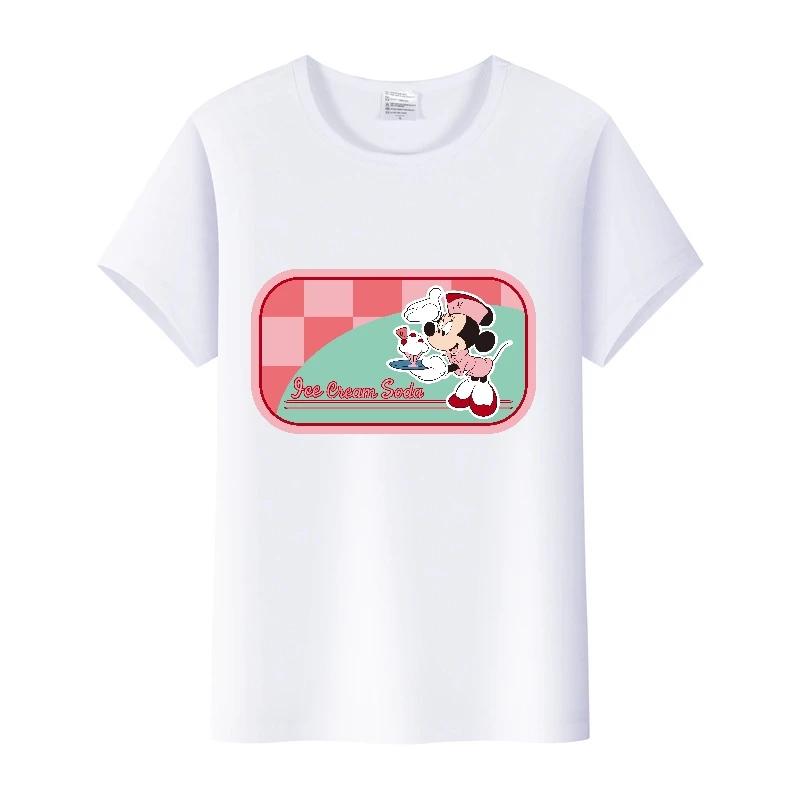 Disney Cartoon Mickey Mouse Print Cotton T-Shirt Women Tops Graphic Hippie Tees Funny Harajuku T-shirt Fashion Female Tshirt
