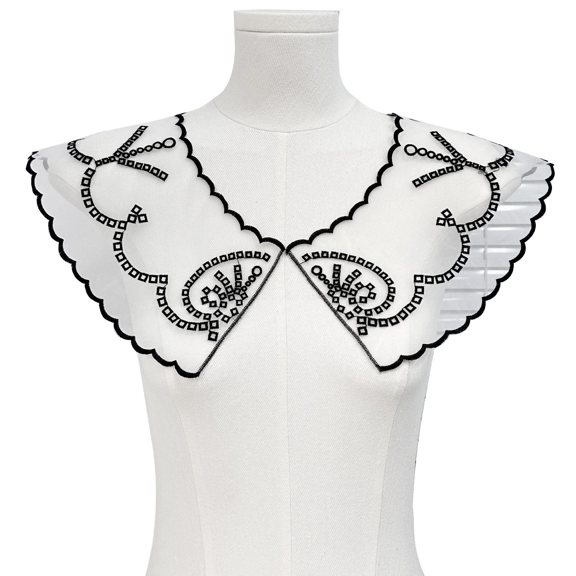 

Эуджен Пряжа Ретро Вышивка Ложный Воротник Универсальный Воротник Цветок Одежда Ажурная Отделка Маленькая Шаль Кружевные Аксессуары