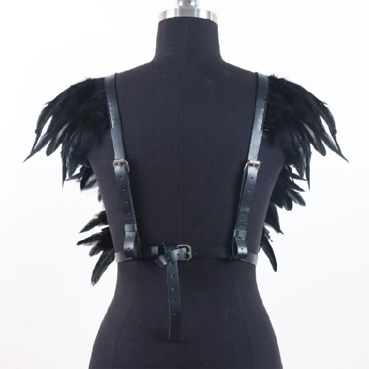 Feder Bolero Schal für erwachsene Frauen Männer Halloween Cosplay Kostüme Punk Gothic Feder Bolero Umhang Schulterwickel Geschenke