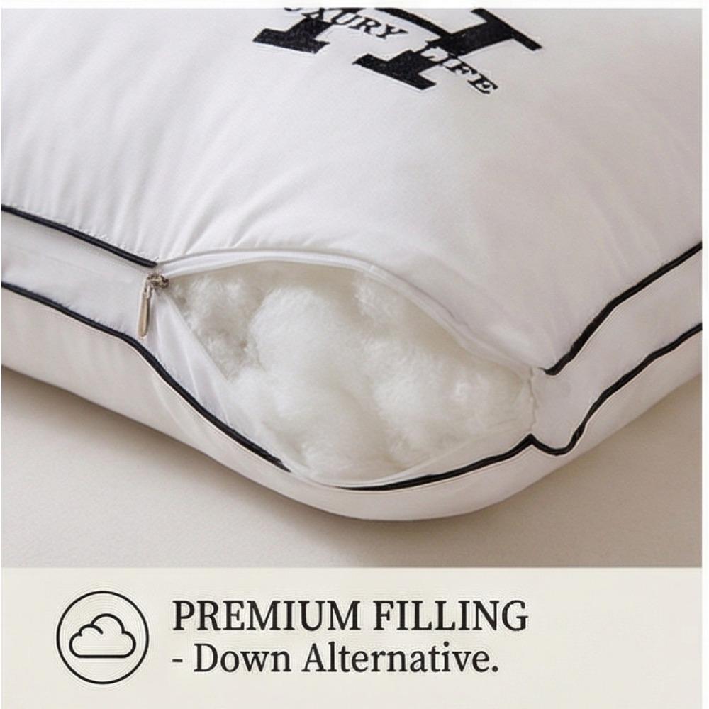 Cervical Spine Protection Pillow with Embroidered Pure Cotton Pillow Core
