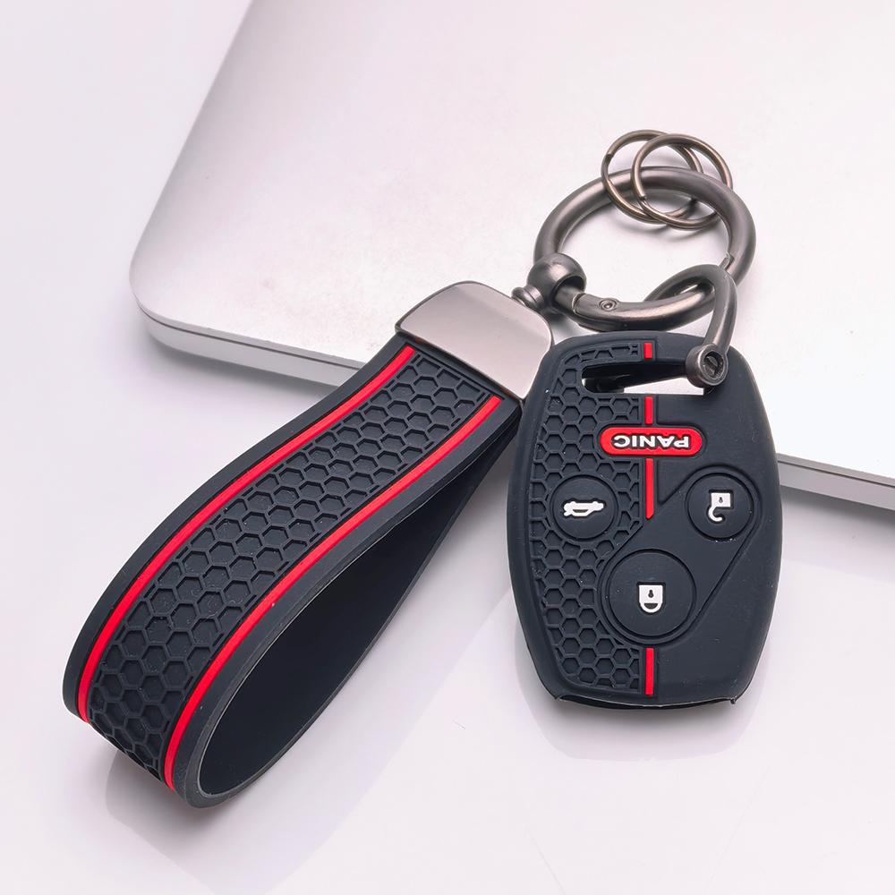 Key Fob Cover for Honda Accord Civic Models CRV with Keychain Anti-Scratch Surface Shockproof Structure Soft Grip Texture Easy Install Design