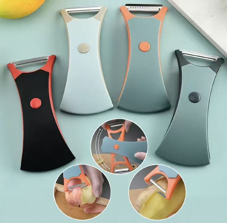 2 in 1 Stainless Steel Fruit & Vegetable Peeler – Peeling + Serrated Blades
