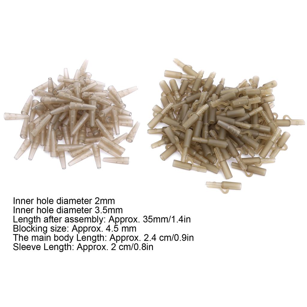 100 Sets 35MM Carp Fishing Fixing Line Connector Sleeve   Clip Tackle Accessory