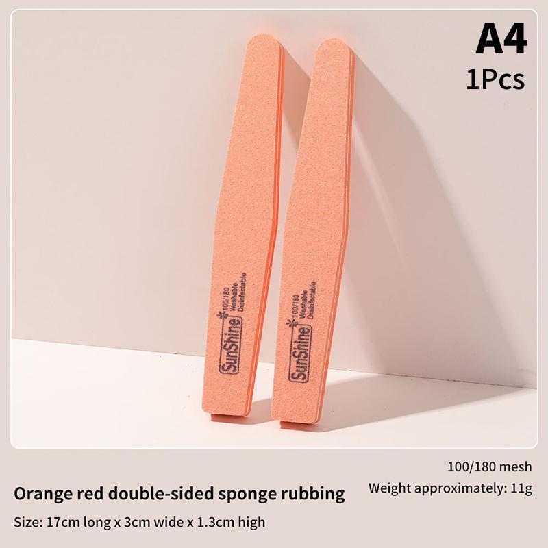 1Pcs Mixed Nail Care Sponge Scrubbing Sand Paper Nail File Buffer Double-sided Strips Manicure Nail Art Files Durable Washing