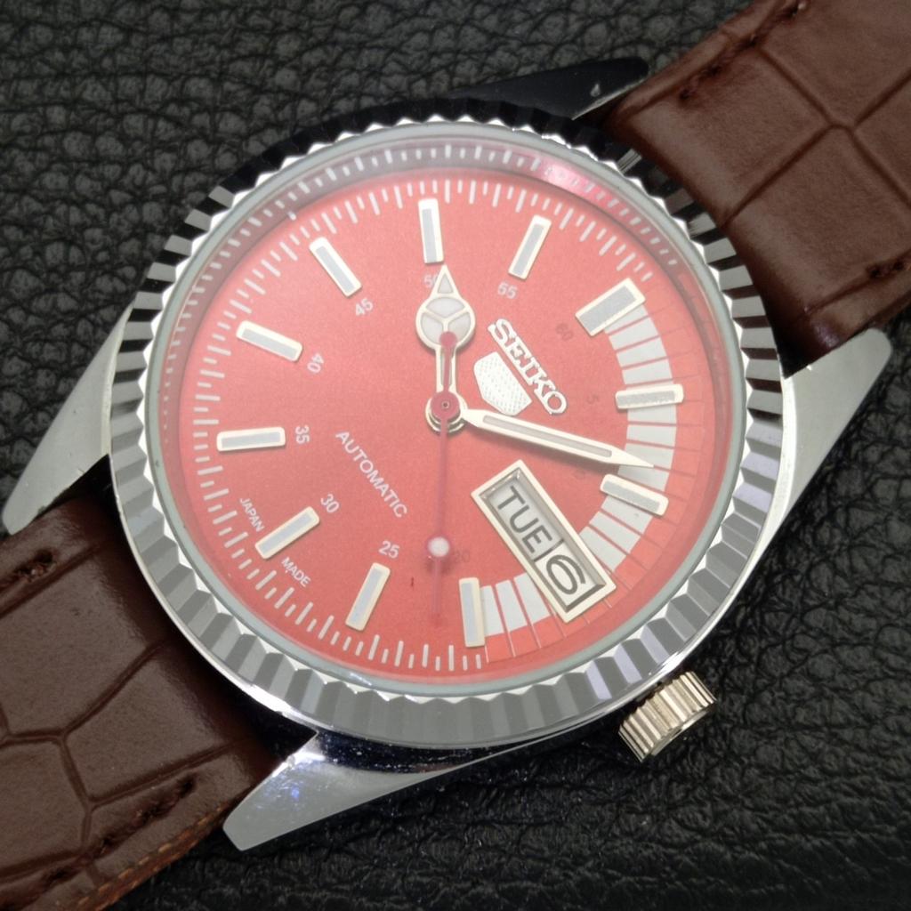 AUTOMATIC VINTAGE REFURBISHED SEIKO 5 6309A JAPAN MENS RED DIAL WATCH a440690-9 Sk-a440690-1