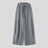 INCERUN Men Drawstring Elastic Waist Flimsy Drapey Casual Long Wide Leg Pants Trousers