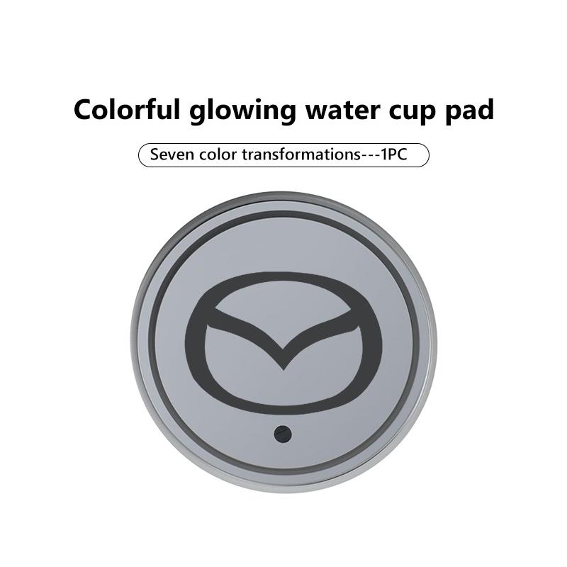 

For Mazda Colorful Car Coaster LED Water Cup Pad Luminous Light Mat 3 6 CX5 2 CX3 CX9 MX5 RX8 Axela Demio Atenza MS