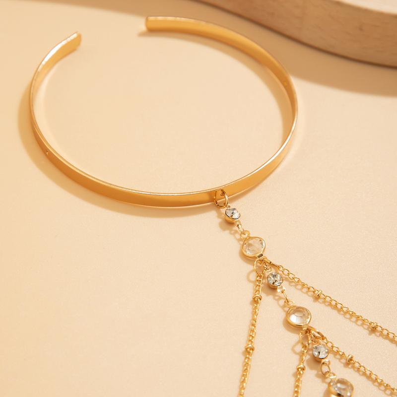 Trendy Arm Jewelry Fashion Sexy Multi-layered Rhinestone Chain Tassel Upper Arm Bracelet Armlet Armband Women Accessories