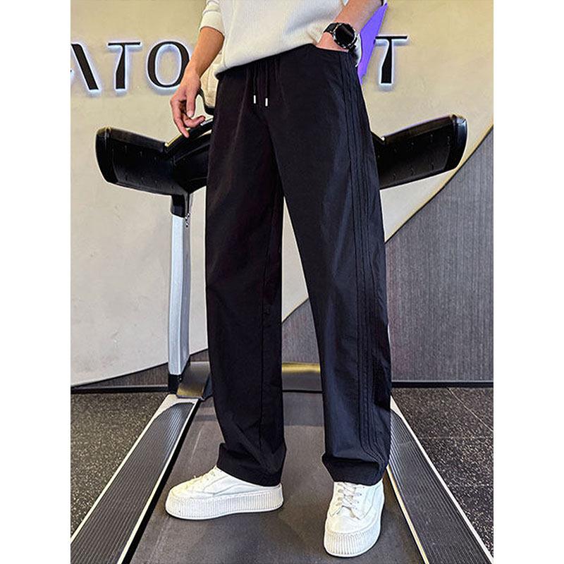 Super Large Size Spring and Summer Straight Casual Pants Men's High-end Trendy Sweatpants New Ruffian Handsome Trend Thin Pants