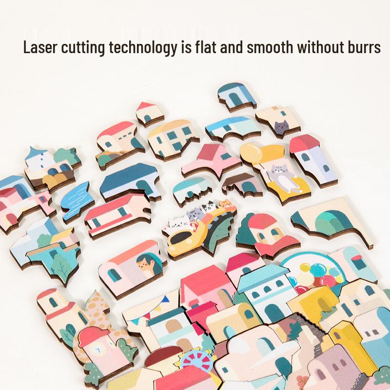 Adult Wooden Irregular Animal Stacking Puzzle - High Difficulty Odd-Shaped Educational Toy