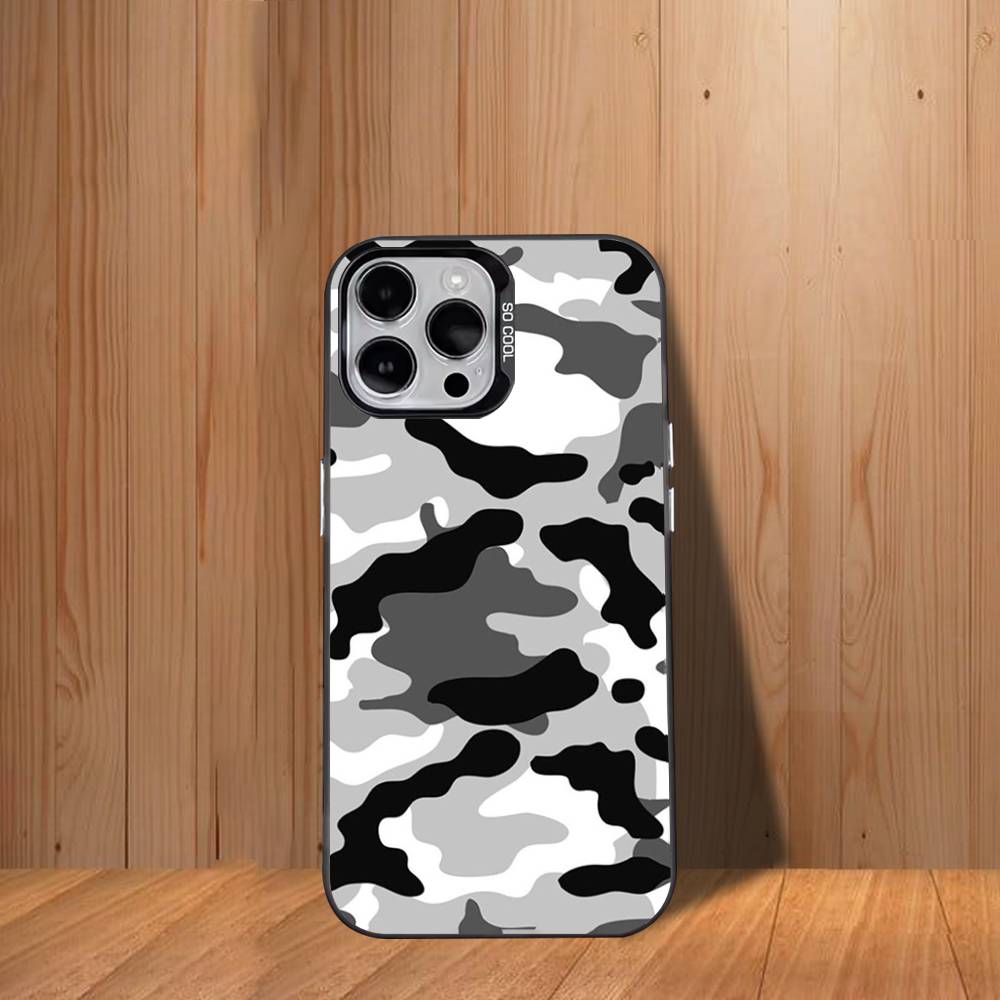 F-Fashion C-Camouflage Phone Case For iPhone 17,16,15,14,13,12,11,Mini,Pro,SE,MAX White Matte Shockproof Cover