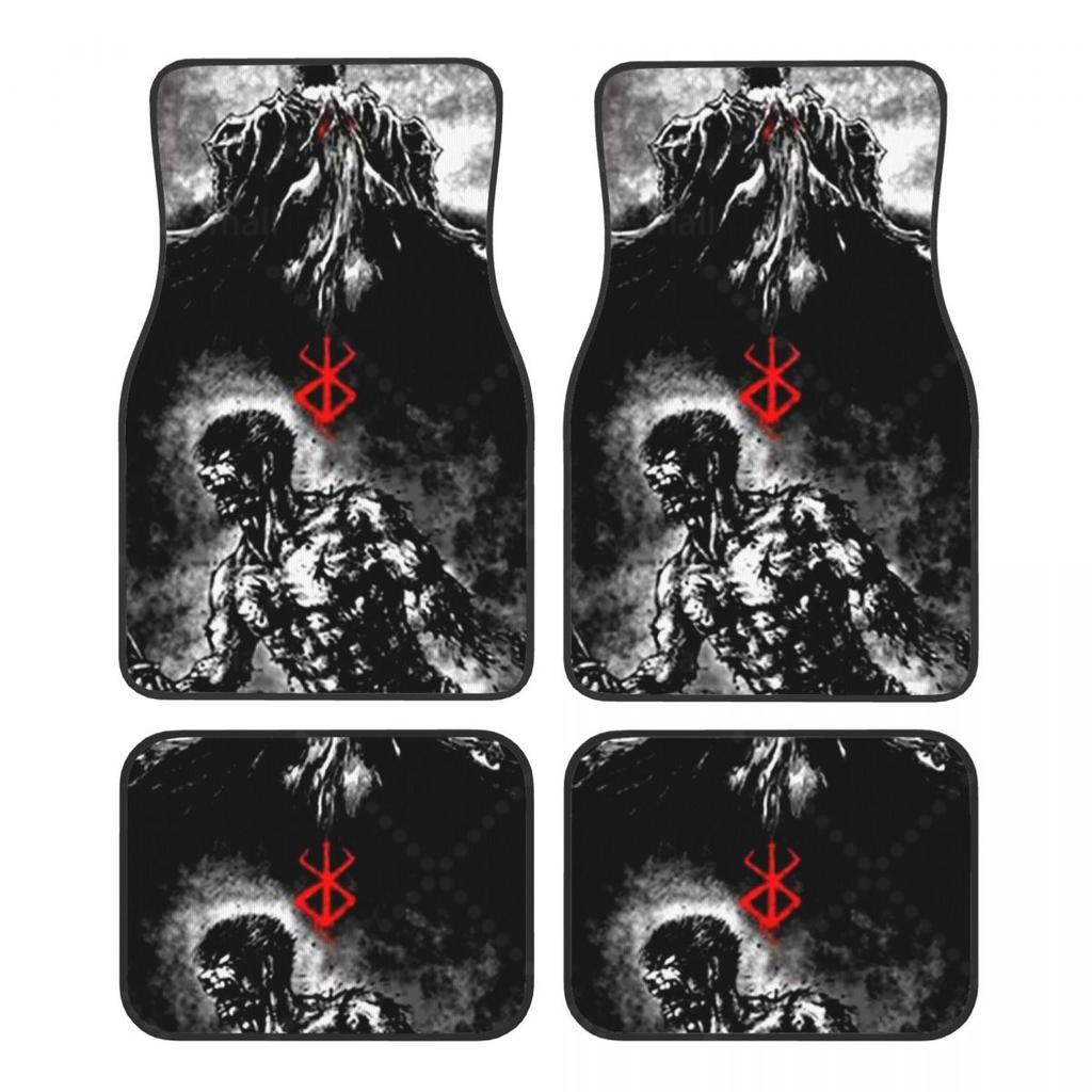 Anime Berserk Auto-Fußmatten Strapazierfähige Gummi-Fußmatten für vorne und hinten Teppich Boden Schutz Passt für die meisten Fahrzeuge