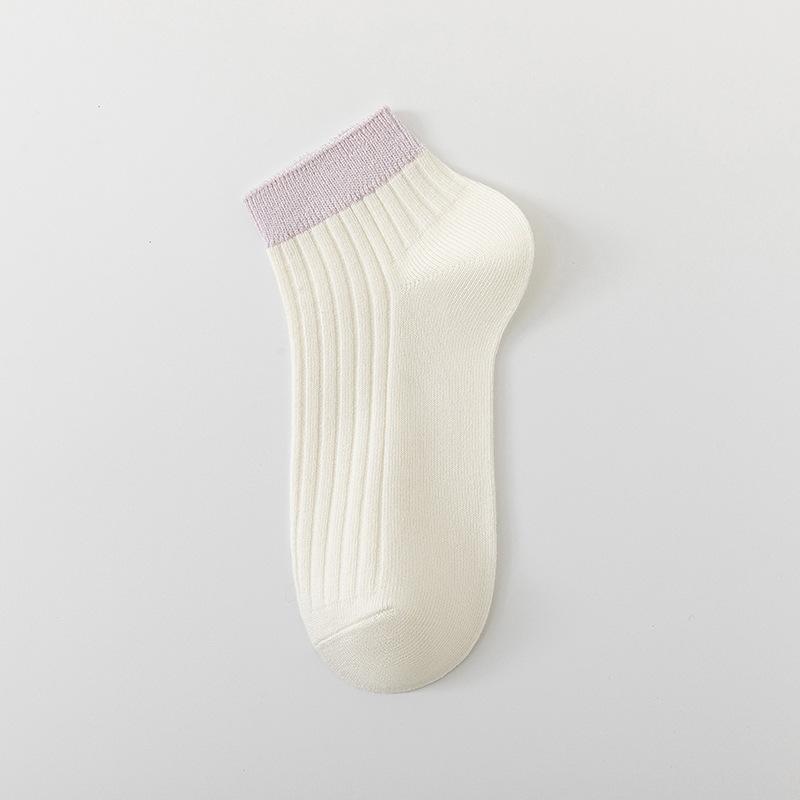 Calzini Colorati Nuovi da Donna per Primavera e Autunno, Bocca Bassa, Invisibili, Traspiranti, Studente, Tubo Corto, Calzini in Cotone
