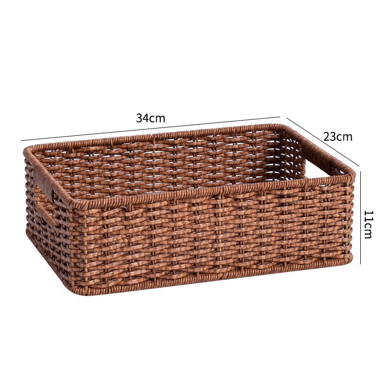 Imitation Rattan Narrow Storage Basket Organizer