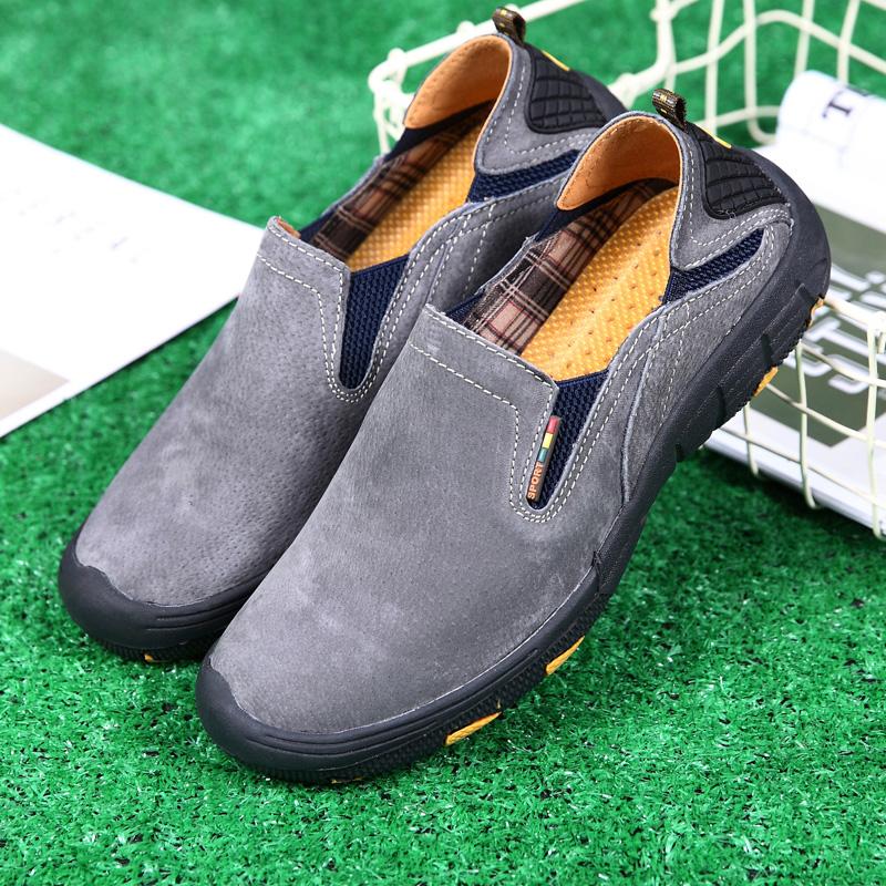 Mode Frühling Neue Herren Sneaker Qualität Komfort Echtes Leder Herrenschuhe Weiche Outdoor Flats Schuhe Slipper Atmungsaktive Herren Laufschuhe