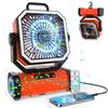Camping Fan 20000mAh Battery Powered Fan Rechargeable 4 Speeds with LED Lantern - Hanging Portable Outdoor Cold Fan Tent Fans