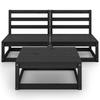 VidaXL Salon de Jardin 3 pcs Mobilier de Patio Mobilier de Jardin Ensemble de Meubles d'Extérieur Meubles de Terrasse Noir 3075238