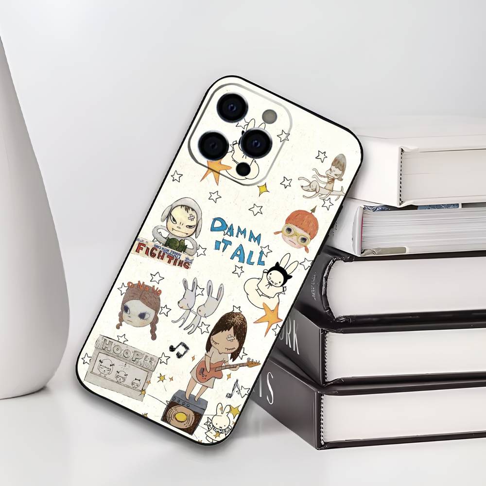 Japan Art Y-Yoshitomo N-Nara Phone Case For iPhone 17,16,15,14,13,12,11 Plus,Pro Max,XS,Soft Black Cover